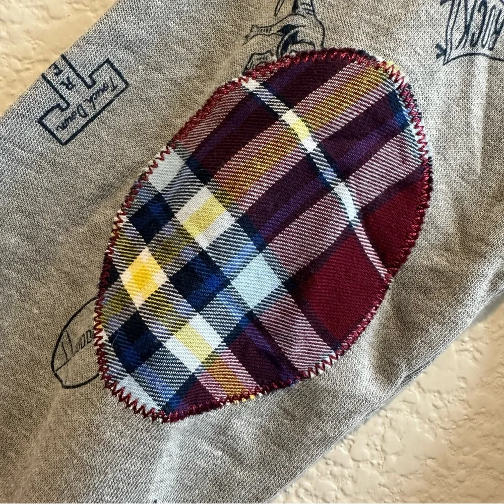 Boys’ Dinosaur sweatshirt New with Tags size 10 with cute plaid elbow patch - Picture 4 of 7